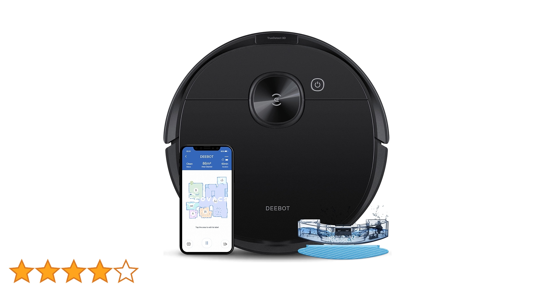 ECOVACS Deebot N8 Pro Robot Vacuum and Mop, Strong 2600Pa Suction